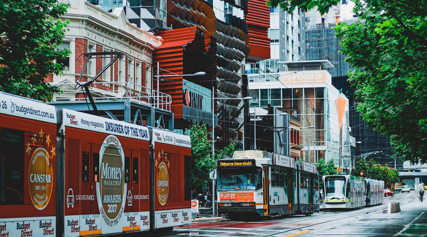 Tram on Melbourne street